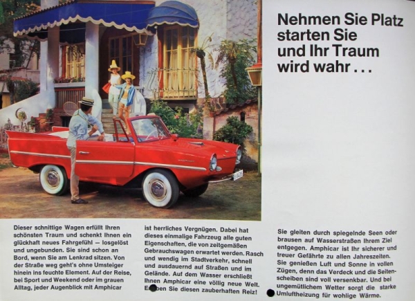 Amphicar 770 Modelprogram 1964 Offerfolder with brochures (3905)